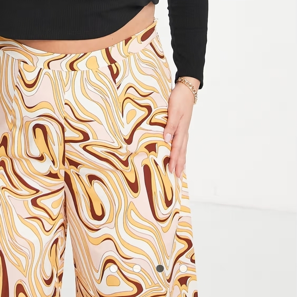 Glamorous wide leg high waisted pants in marble print Y2K Fashion 2000core - Picture 7 of 8